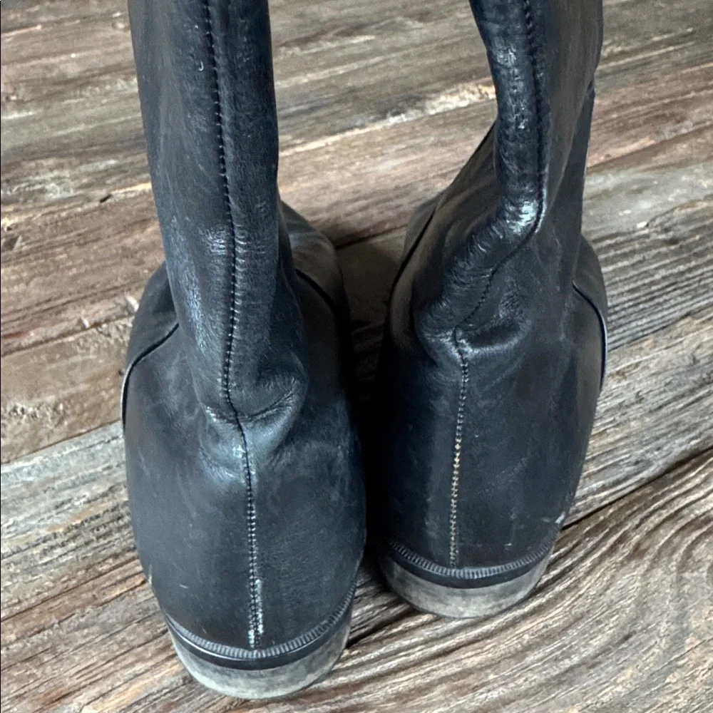 J Peterman black high low heeled riding boot vintage size 6.5 - Picture 5 of 15